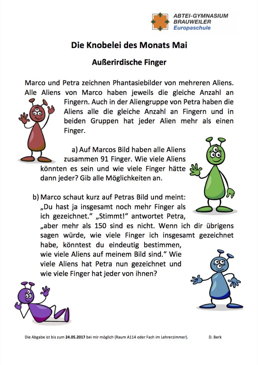 2017 Knobelei des Monats Mai